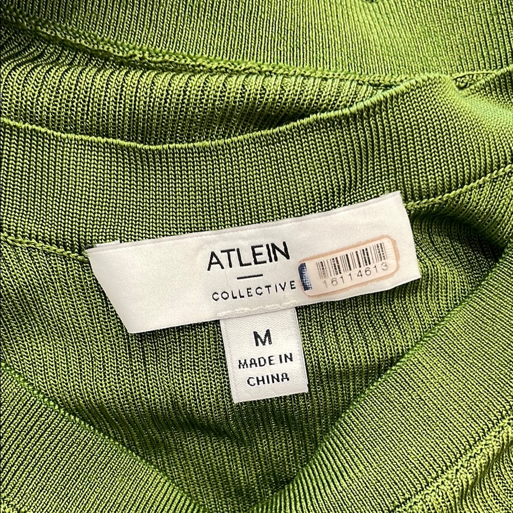 Atlein Green Knit Midi Dress, M - Picture 5 of 14